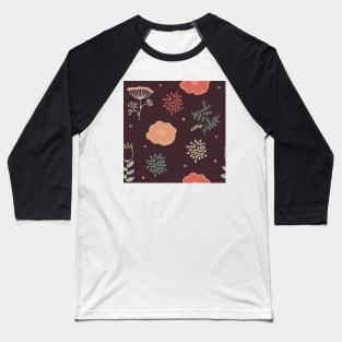 Elegance Seamless pattern with flowers Baseball T-Shirt